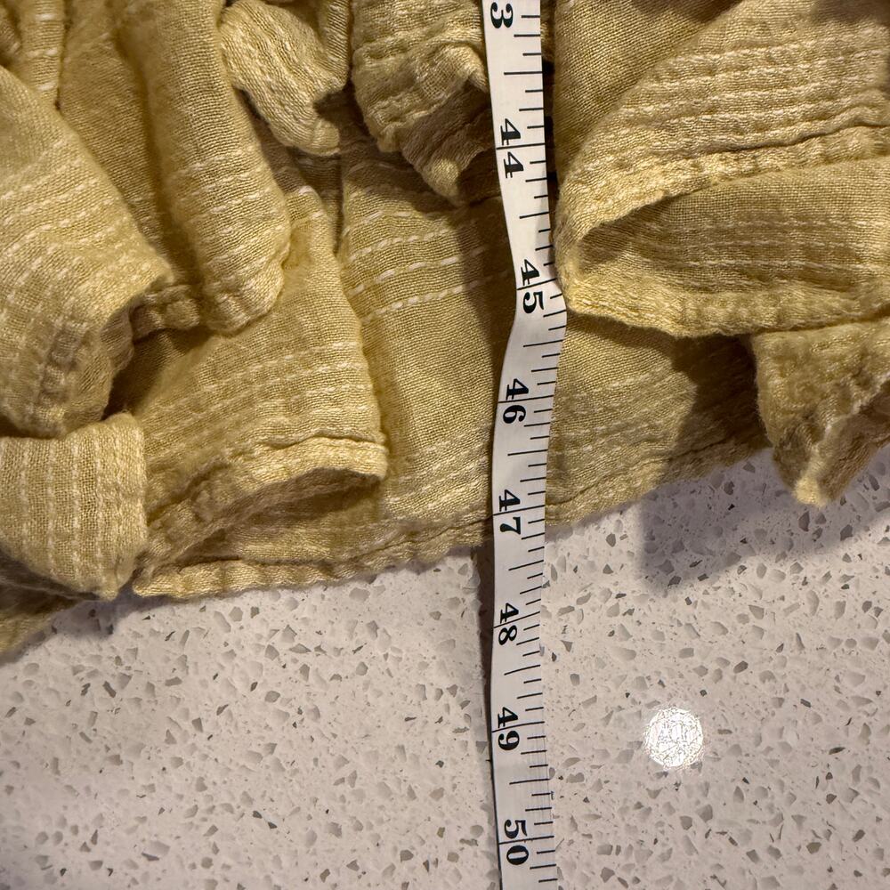 Zara Embroidered Relaxed Cotton Maxi Dress Butter Yellow Boho Sleeveless Large - Picture 9 of 10